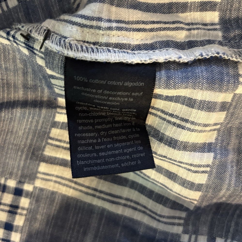 Tommy Hilfiger Blue Plaid Patchwork Sleeveless Shirt Dress Womens 8 Tie Waist - Picture 11 of 12